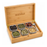 Grandlux Theedoos 6 vaks voor Losse Thee - Naturel (pre-order)