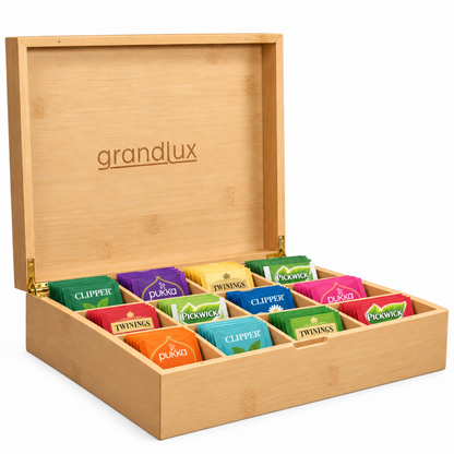 Grandlux Theedoos 12 Vaks - Naturel
