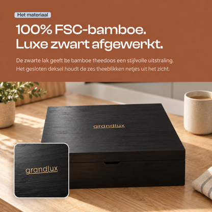 Grandlux Theedoos 9 Vaks – Zwart