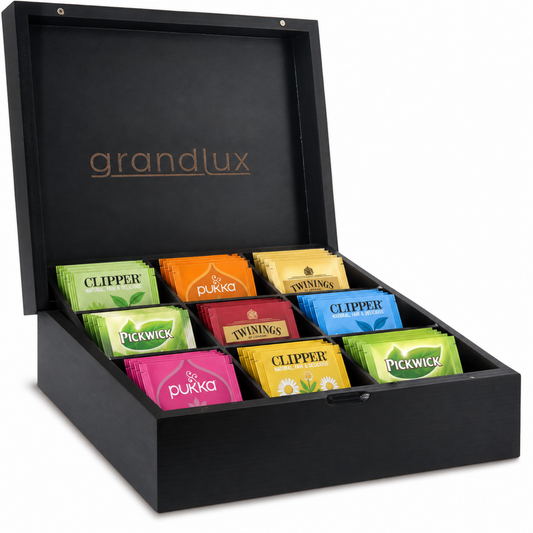 Grandlux Theedoos 9 Vaks – Zwart