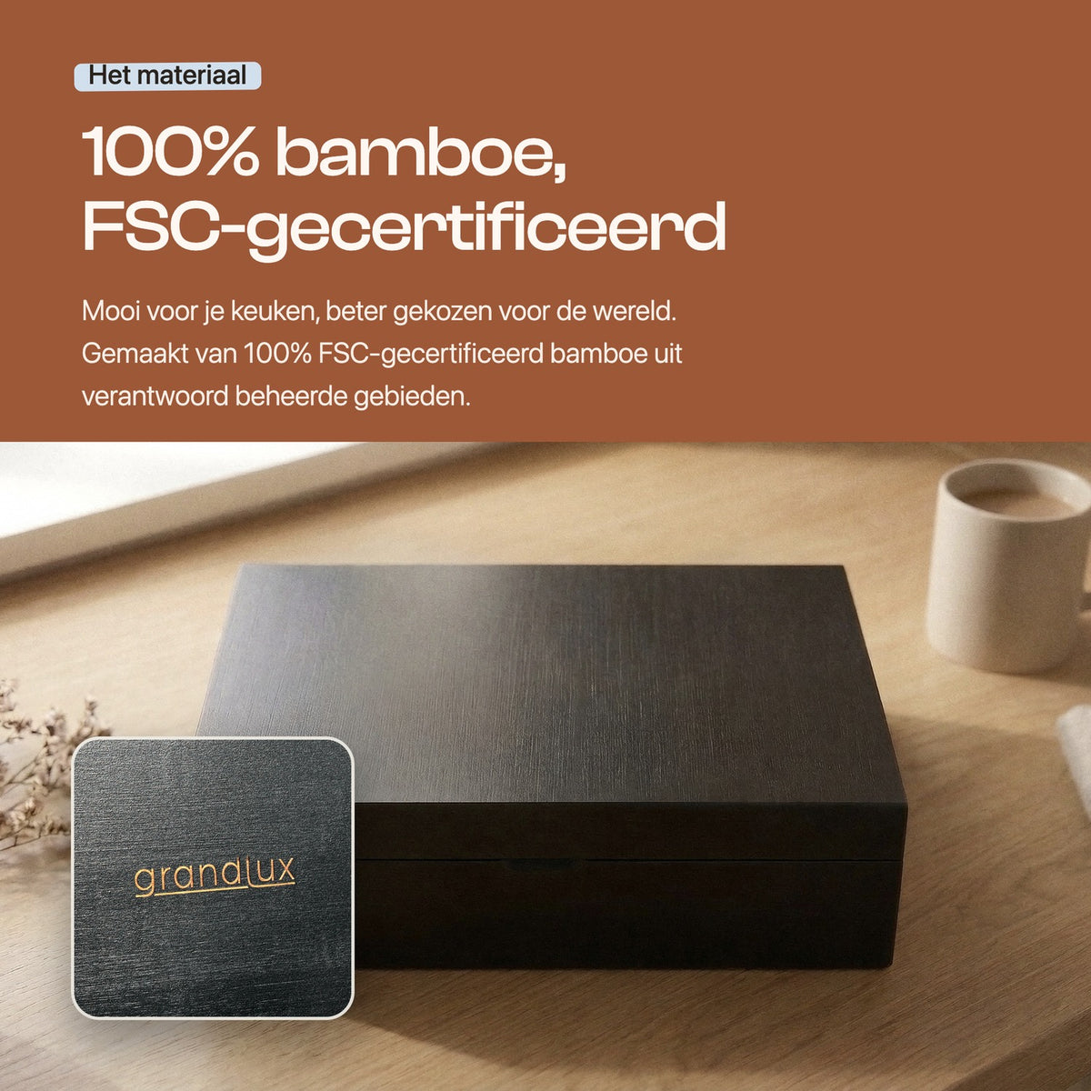 Grandlux Theedoos 12 Vaks - Zwart