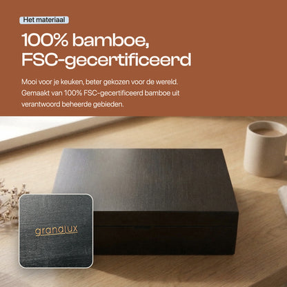 Grandlux Theedoos 12 Vaks - Zwart